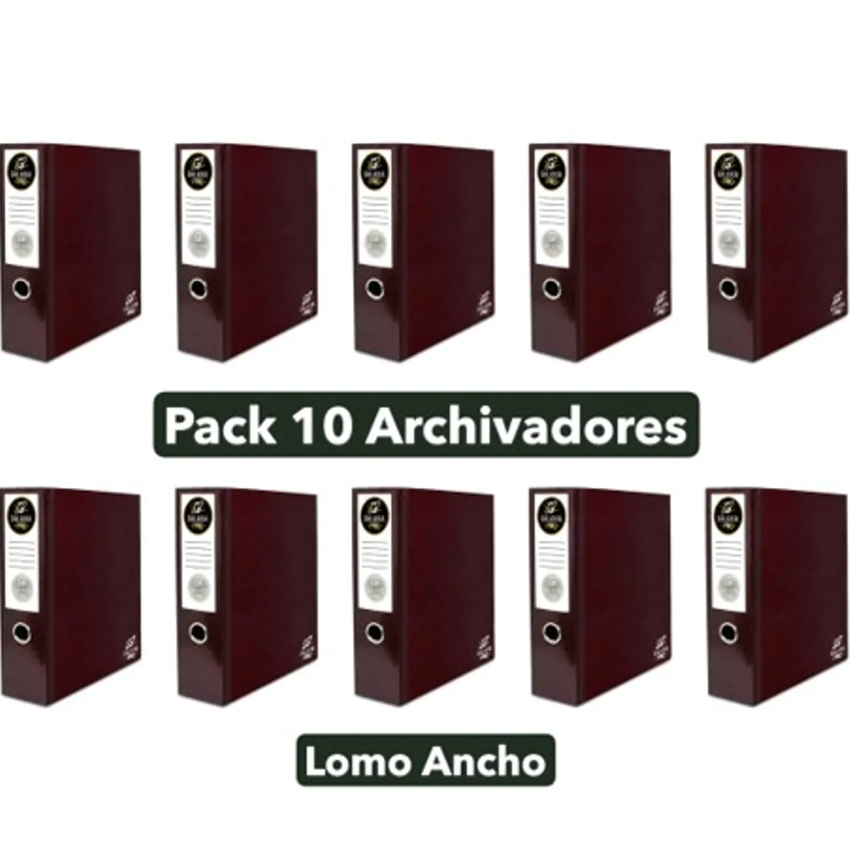 GENERICO - Pack 10 Archivadores Lomo Ancho Oficio Galaxia Pro