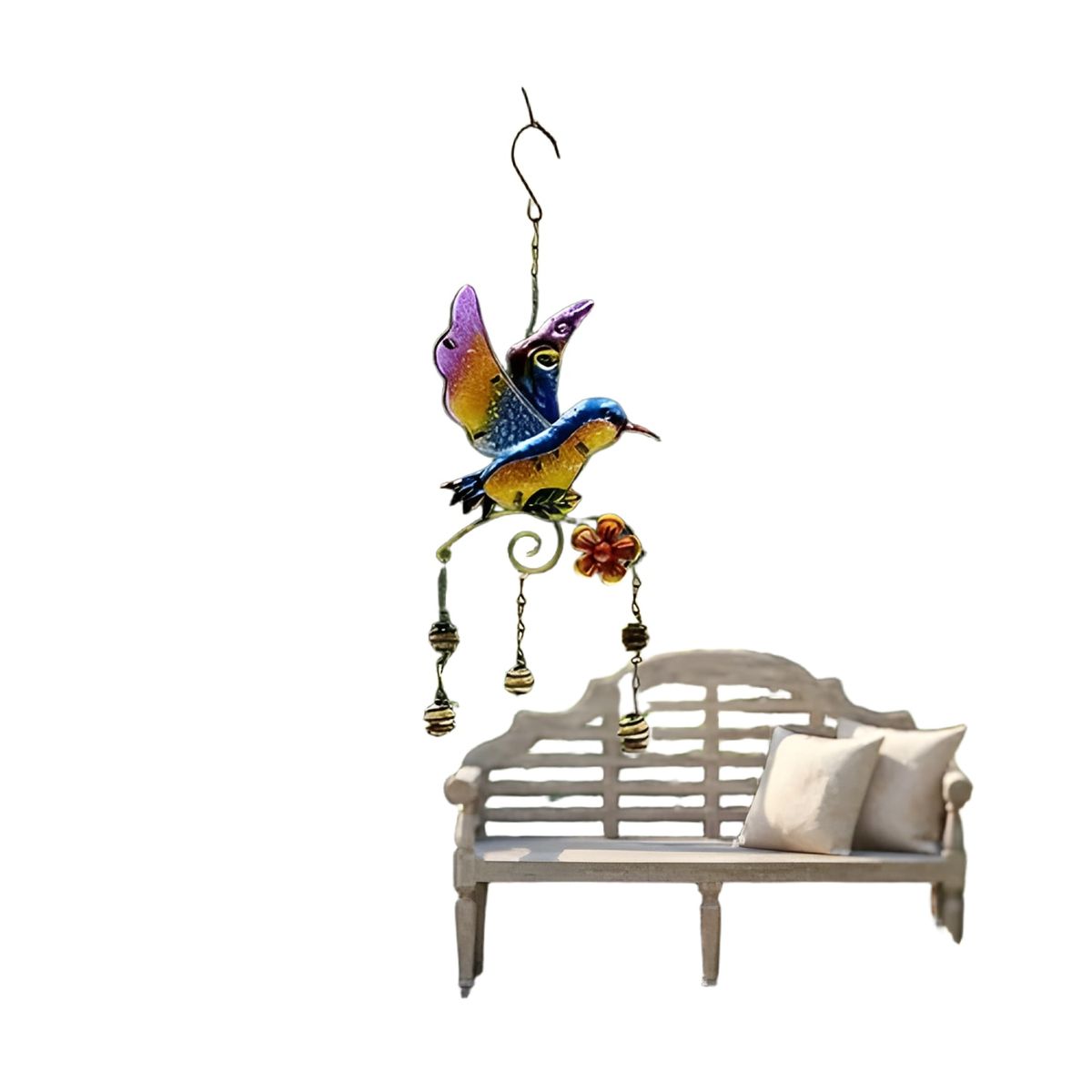 GENERICO - Colgante Jardín Colibrí Carillón Y Atrapasueños 2