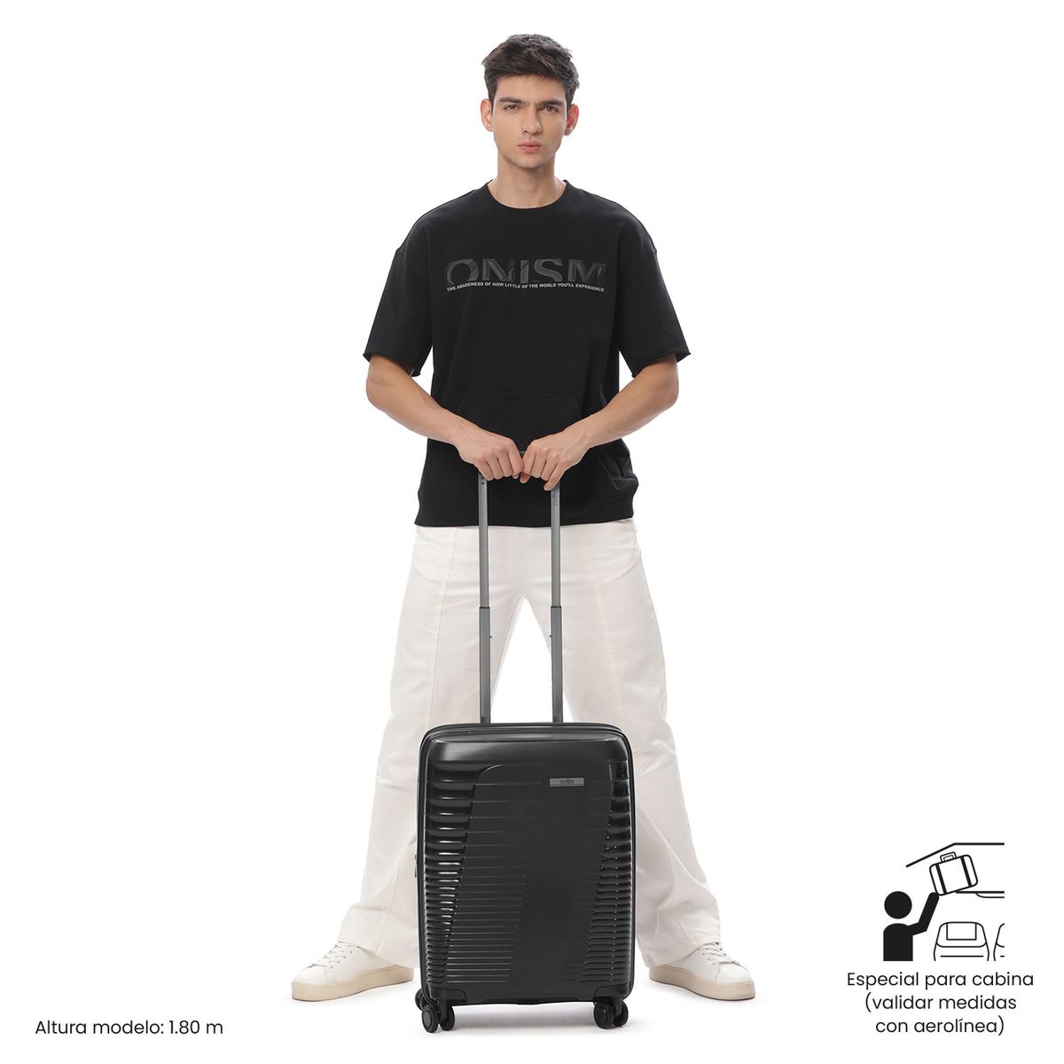 TOTTO - Maleta de 10 kilos 360 Traveler Pequeña Negra