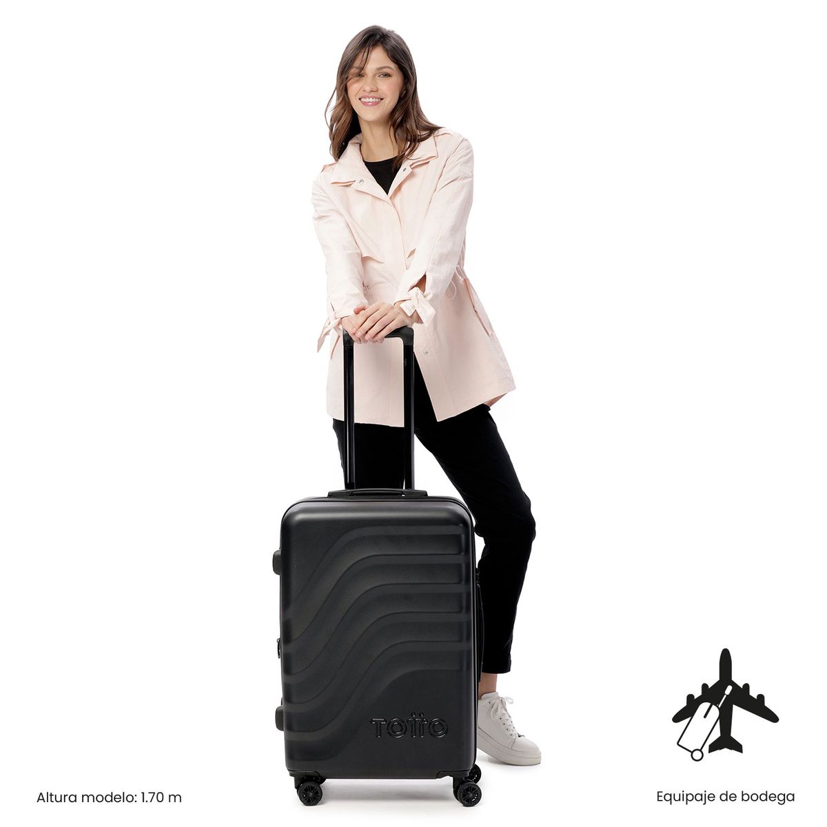 TOTTO - Maleta de Viaje Mediana 360 Bazy+ 2.0 Negra