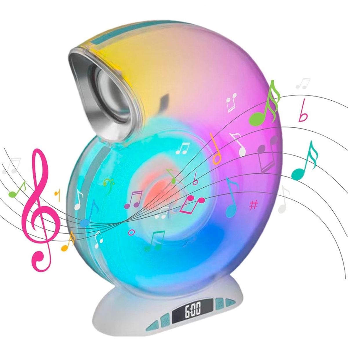 GENERICO - Parlante Bluetooth Con Forma De Caracol RGB Reproductor De Música