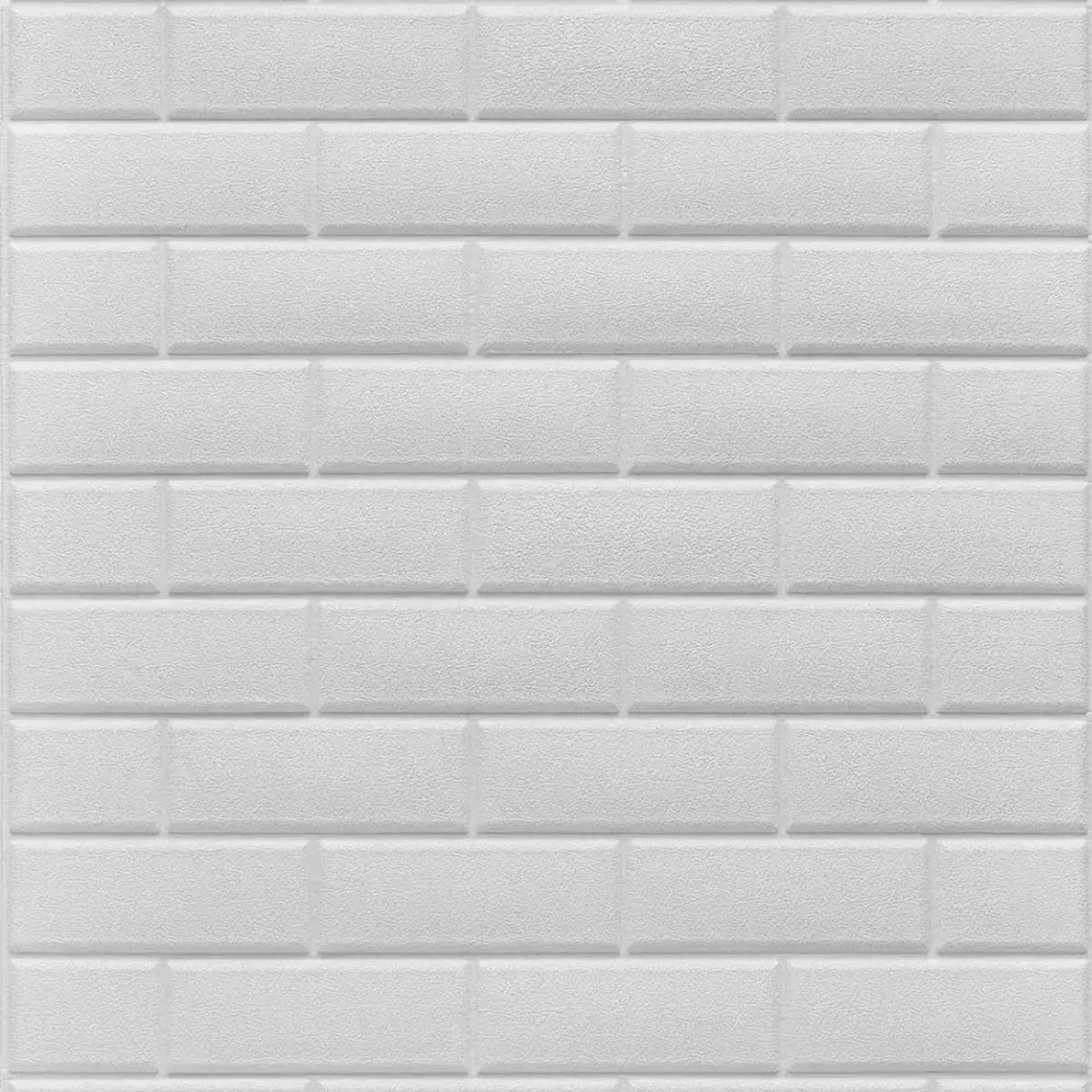 GENERICO - PACK X10 LAMINAS 3D AUTOADHESIVAS DECO MURAL 70X77CM BLANCO