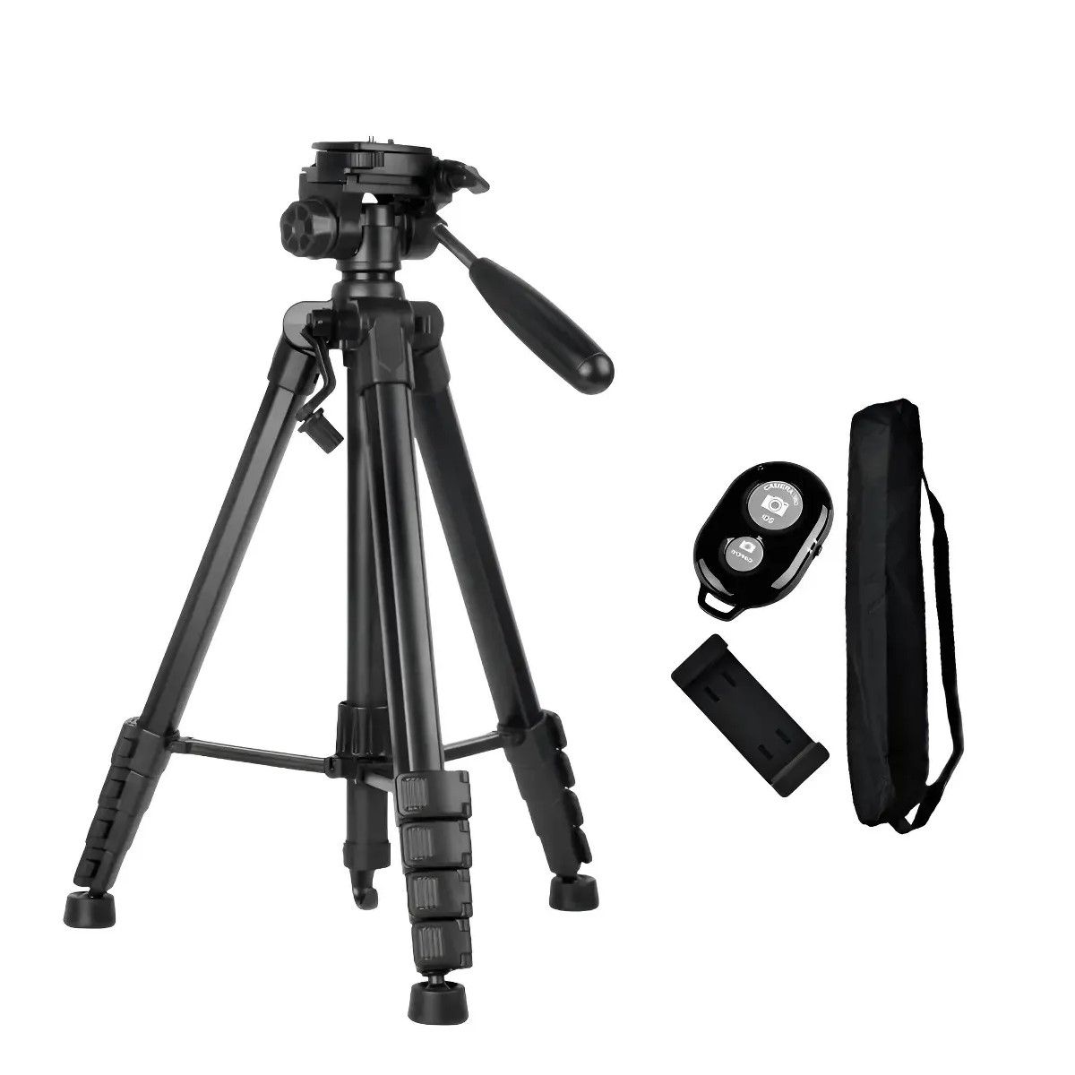 GENERICO - Trípode Profesional Con Celular O Cámara + Bolso Negro BELUG