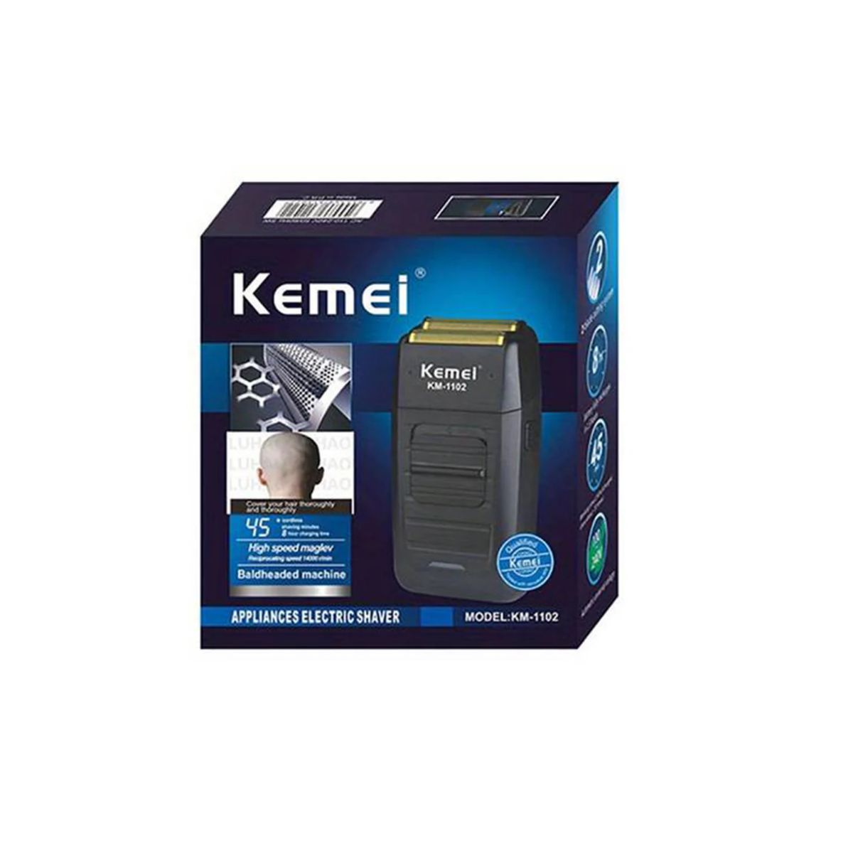 KEMEI - Maquina afeitadora Kemei KM-1102 negra