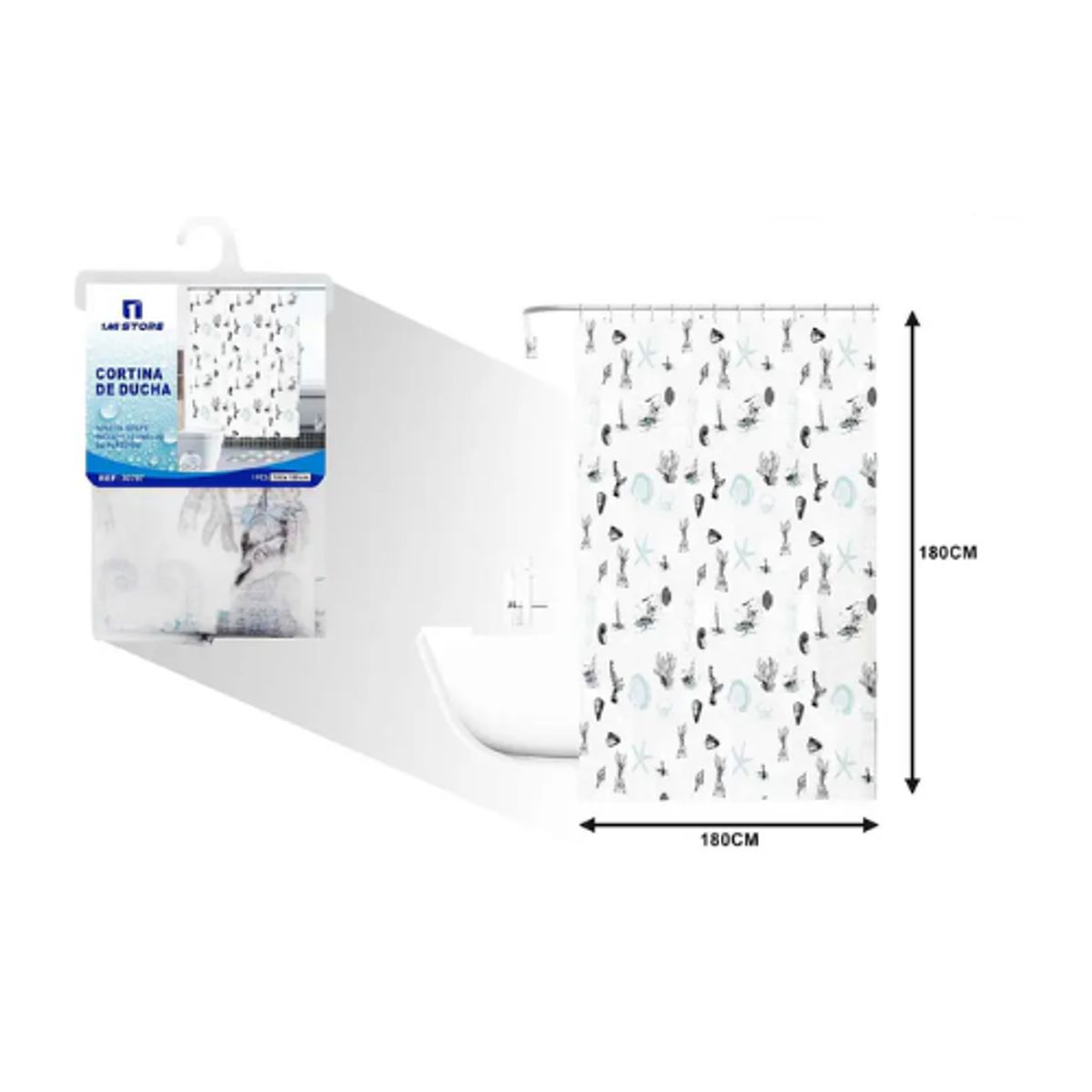 GENERICO - Cortina de Baño Anti-Hongos Impermeable - Diseño Elegante y Duradero