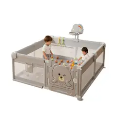 BABYLUNA - Corral Gimnasio Centro de Juegos Osito con Puerta Y Accesorios