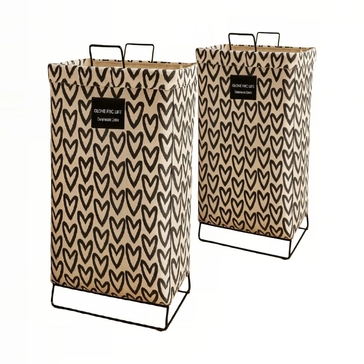 GENERICO - JUEGO  DE CESTAS DE ROPA 36CMX59CM CON DISEÑO DE CORAZONES