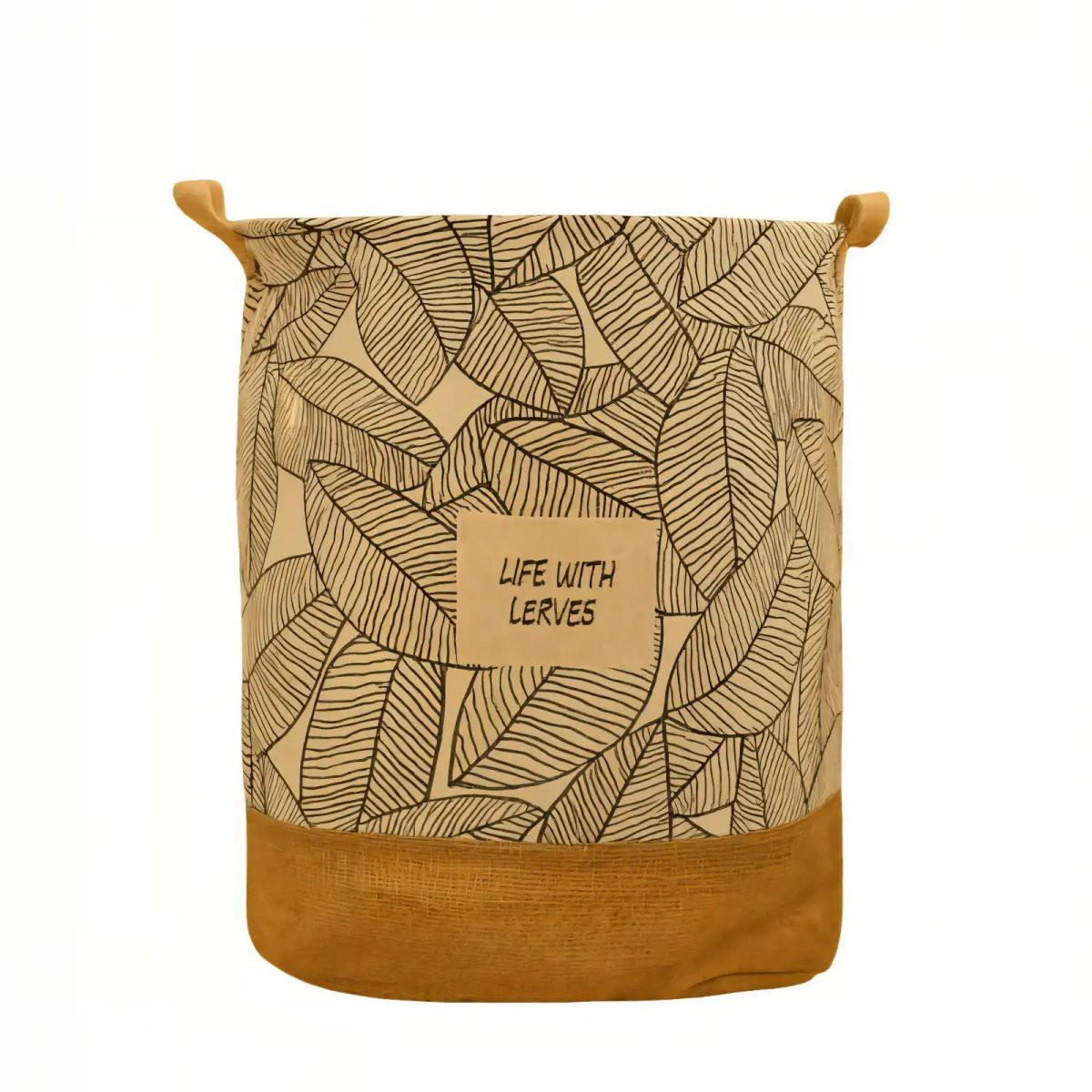 GENERICO - CESTA DE YUTE PARA ROPA 40CMX50CM CON DISEÑO 2