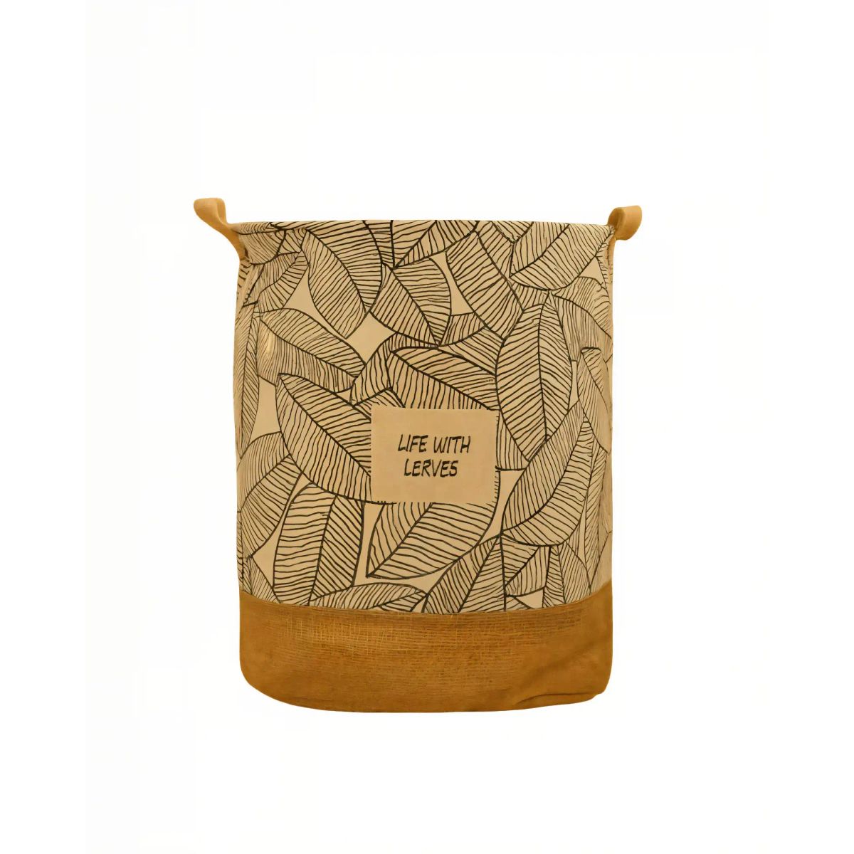 GENERICO - CESTA DE YUTE PARA ROPA 40CMX50CM CON DISEÑO 2