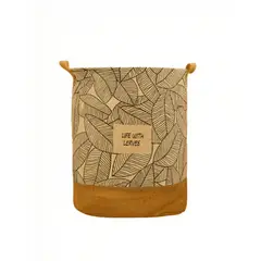 GENERICO - CESTA DE YUTE PARA ROPA 40CMX50CM CON DISEÑO 2