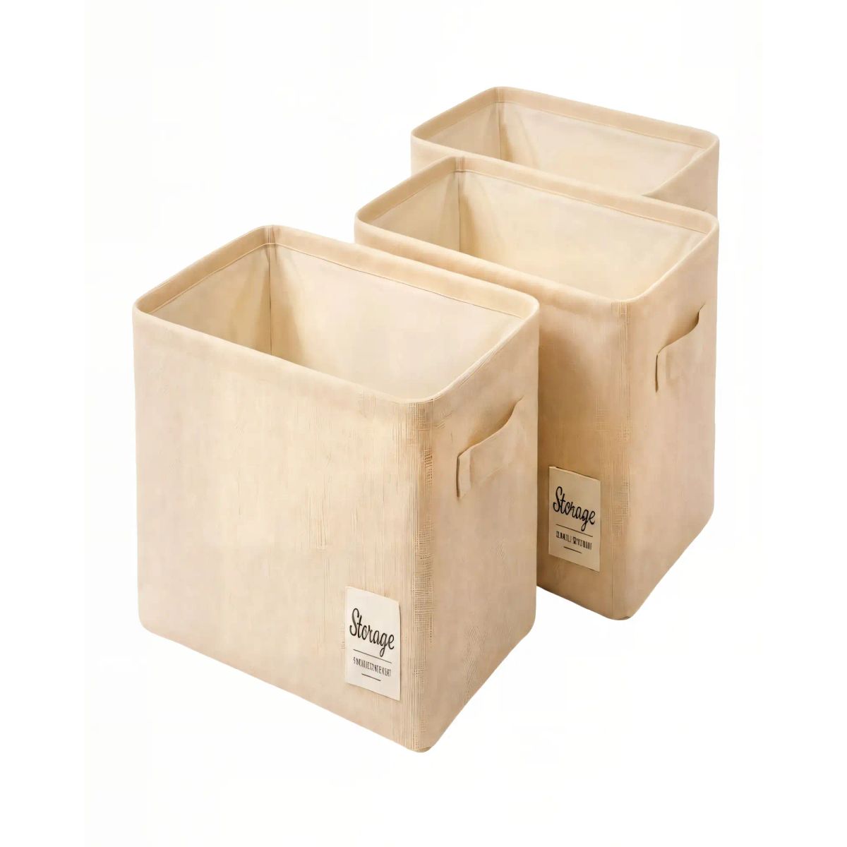 GENERICO - JUEGO  DE 3 CESTAS ORGANIZADOR 28CMX47CMX20CM COLOR BEIGE