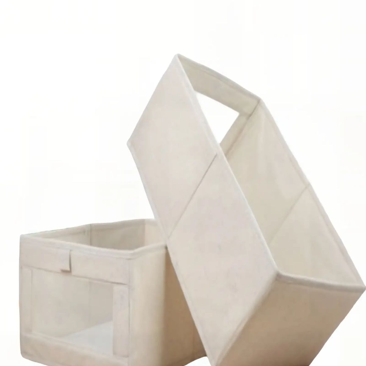 GENERICO - JUEGO  DE 2 CESTAS ORGANIZADOR 40CMX27CMX17CM COLOR BEIGE