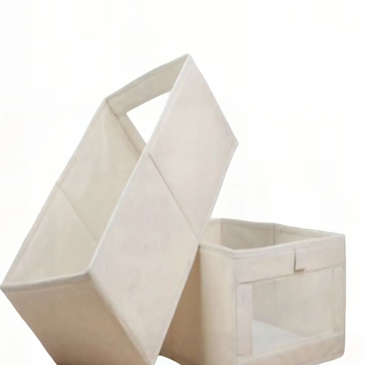 GENERICO - JUEGO  DE 2 CESTAS ORGANIZADOR 40CMX27CMX17CM COLOR BEIGE