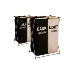 GENERICO - PACK  DE CANASTILLOSS DE ROPA 60CMX60CM BLANCO Y NEGRO