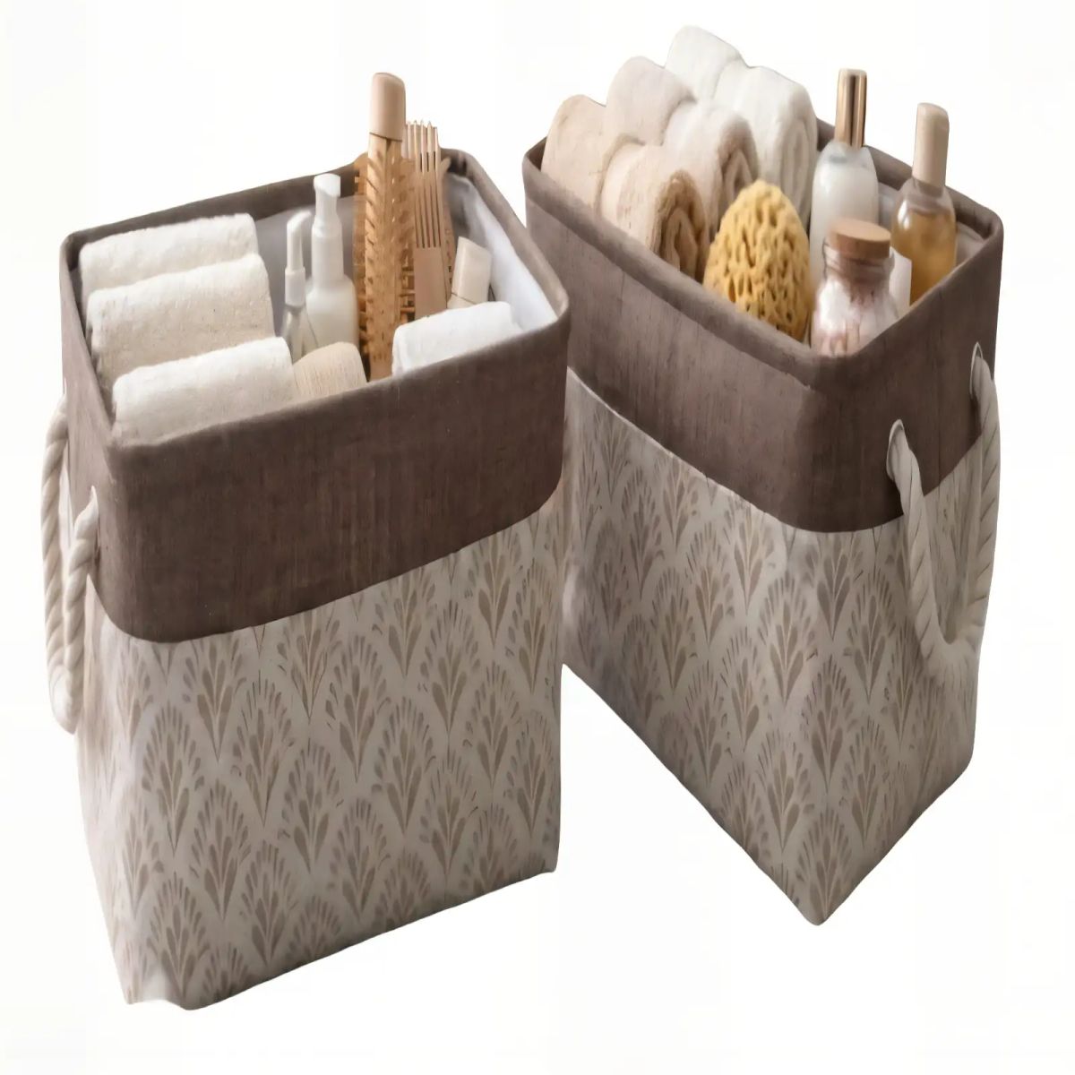 GENERICO - PACK   DE 2 CANASTILLOS ORGANIZADOR 33CMX20CMX20CM COLOR CAFÉ