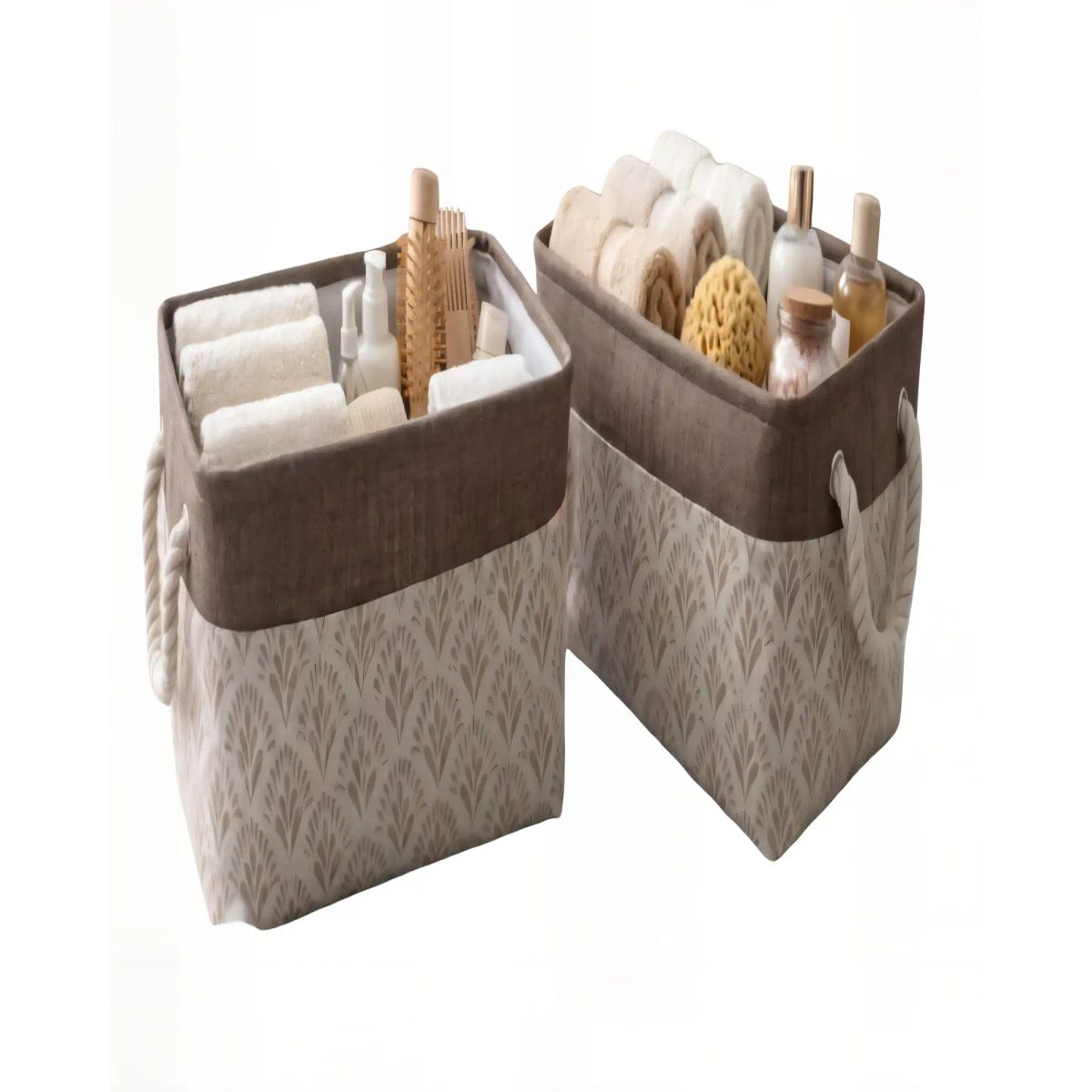GENERICO - PACK   DE 2 CANASTILLOS ORGANIZADOR 33CMX20CMX20CM COLOR CAFÉ