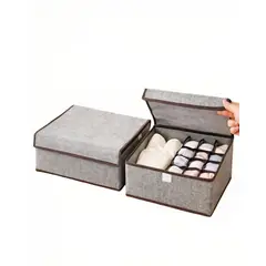 GENERICO - PACK  DE 2 CANASTILLOS ORGANIZADOR 32CMX26CM COLOR GRIS