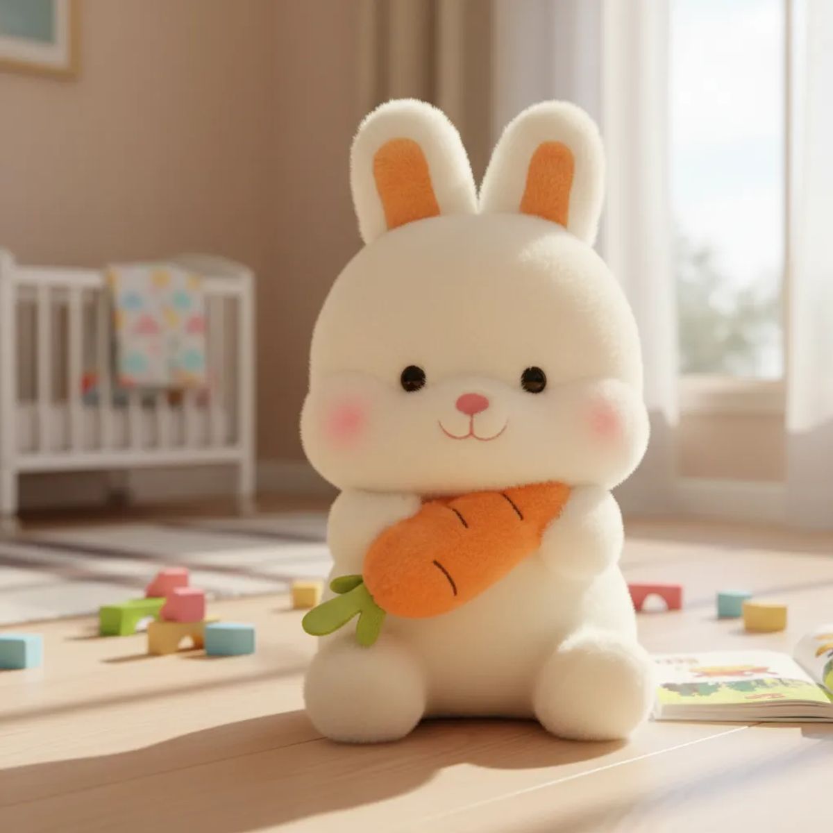 GENERICO - Peluche Conejo Kawaii Con Zanahoria 21 Cm
