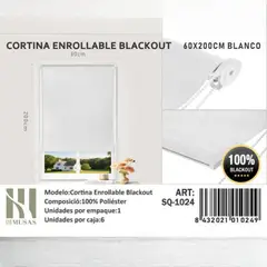 GENERICO - Cortina Roller Blackout 60X200Cm