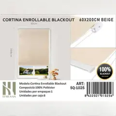 GENERICO - Cortina Roller Blackout 60X200Cm
