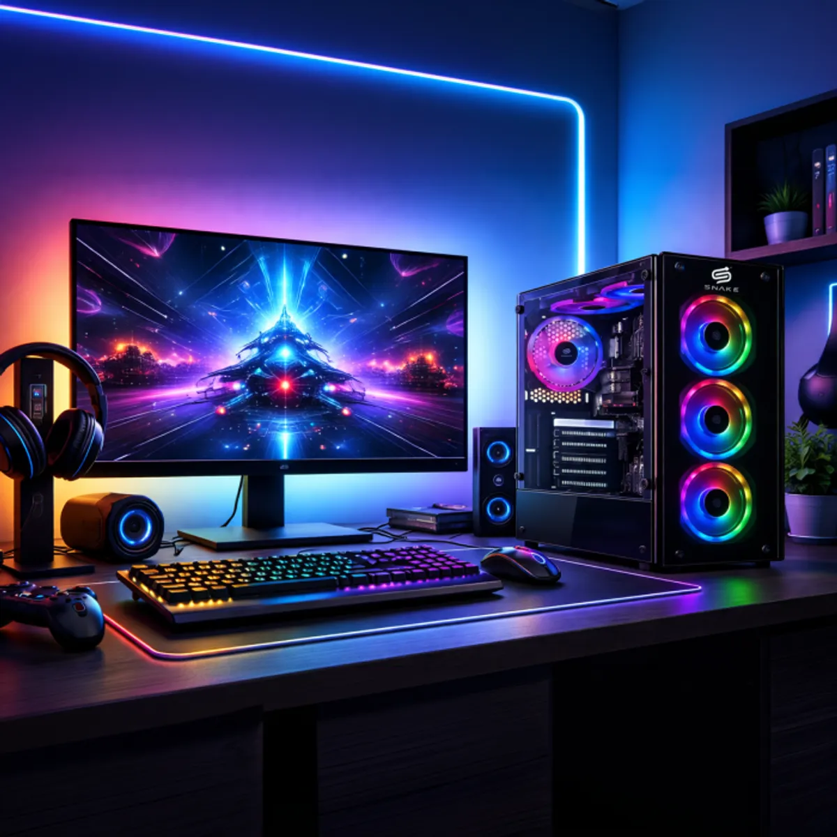 SNAKE GAMER - Pc Gamer Vibora Black V0 AMD Ryzen 3 3200G, SSD 256GB, RAM 16 GB - Snake Gamer