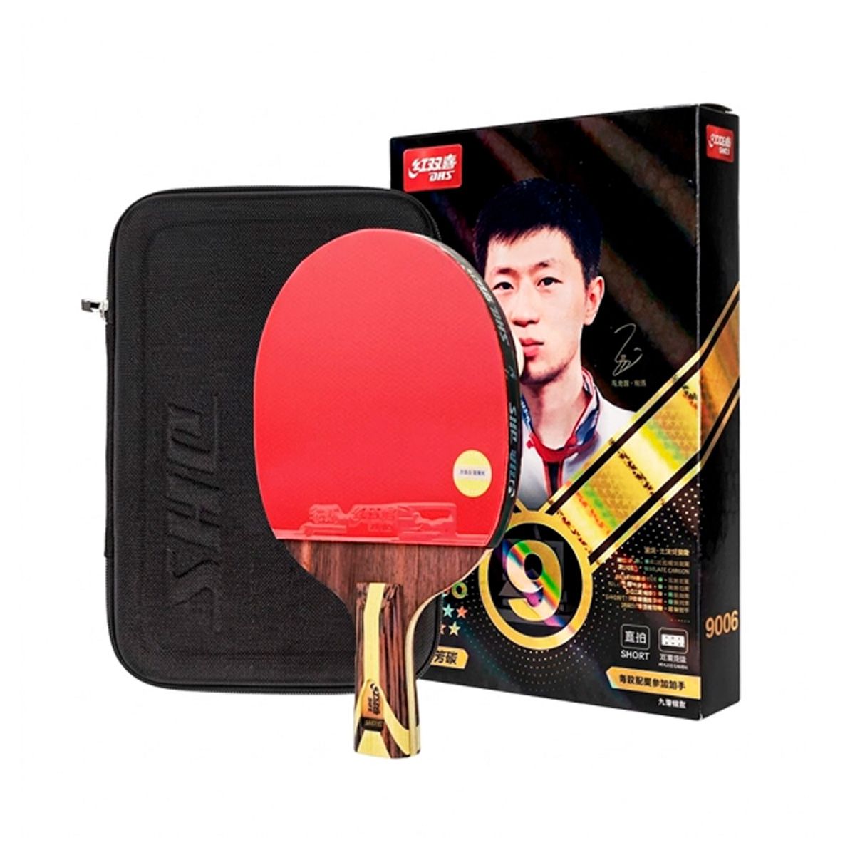 SDFIT - Paleta de Tenis Profesional DHS 9 Estrellas Short Handle Loop Ataque Rapido – 9006