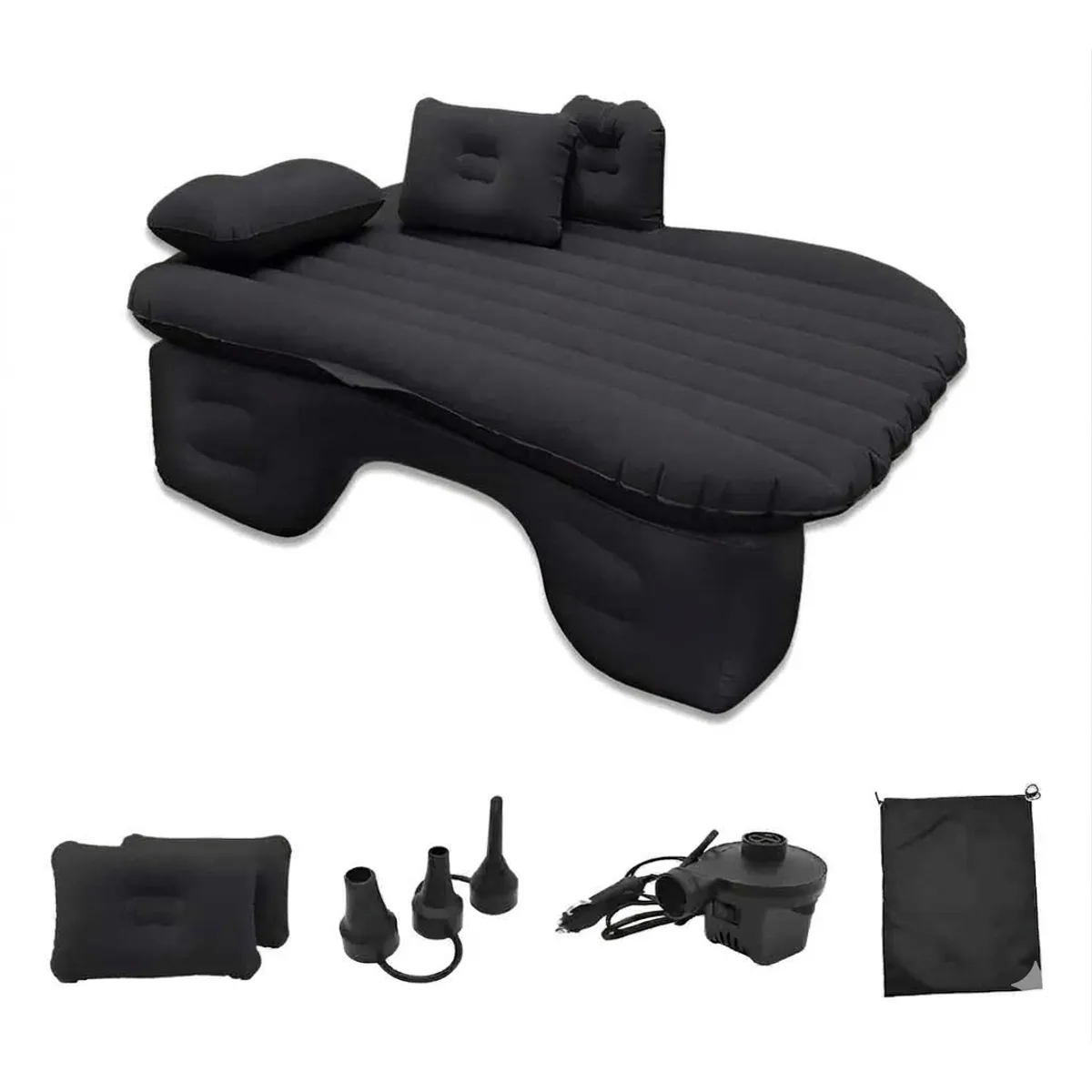 GENERICO - Colchón Inflable con Compresor 12v y 2 Almohadas para Auto