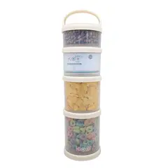 KIDO - SET DE 4 CONTENEDORES HERMETICOS APILABLES PARA ALIMENTOS AMARILLO TODDLER 290 ML