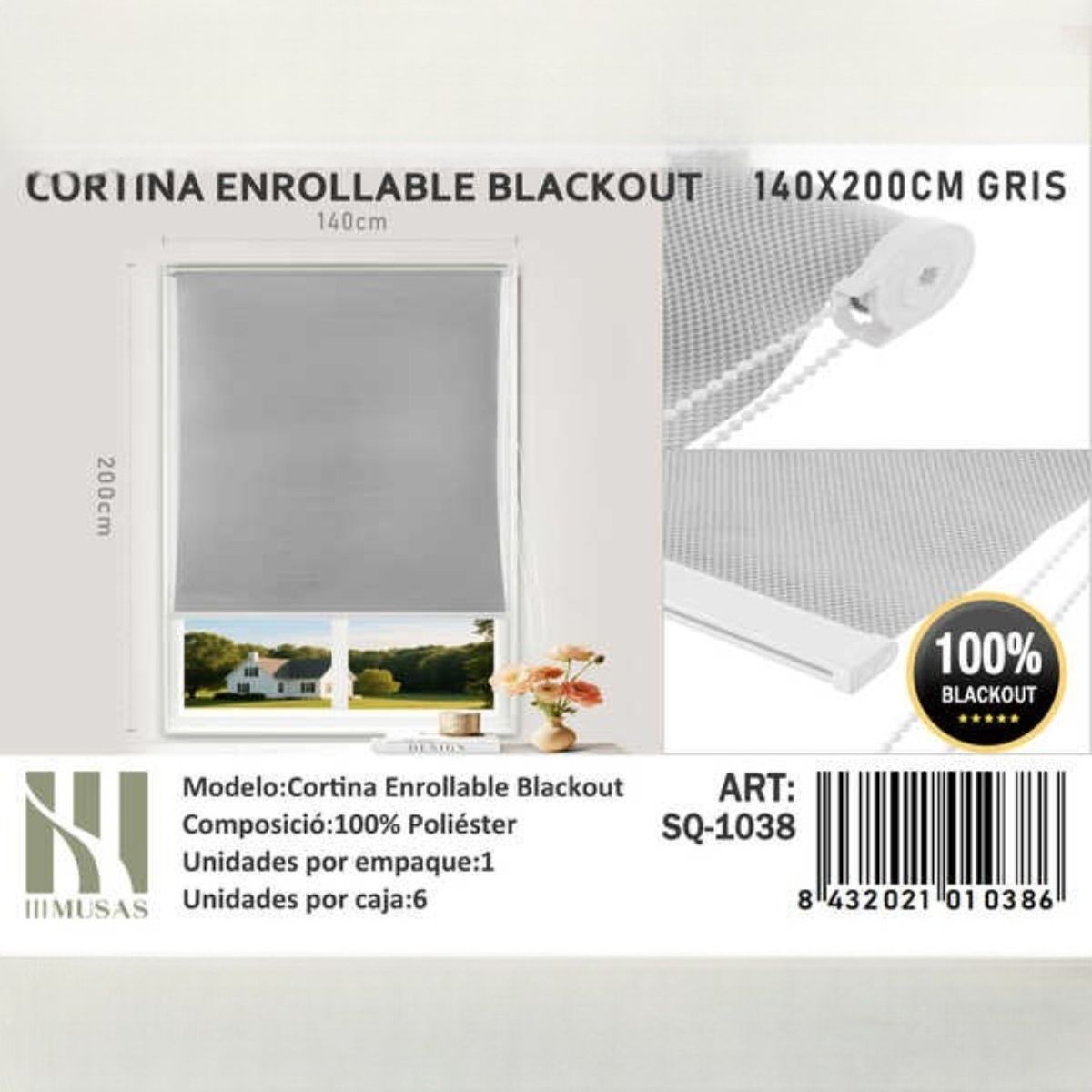 GENERICO - Cortina Roller Blackout140X200Cm