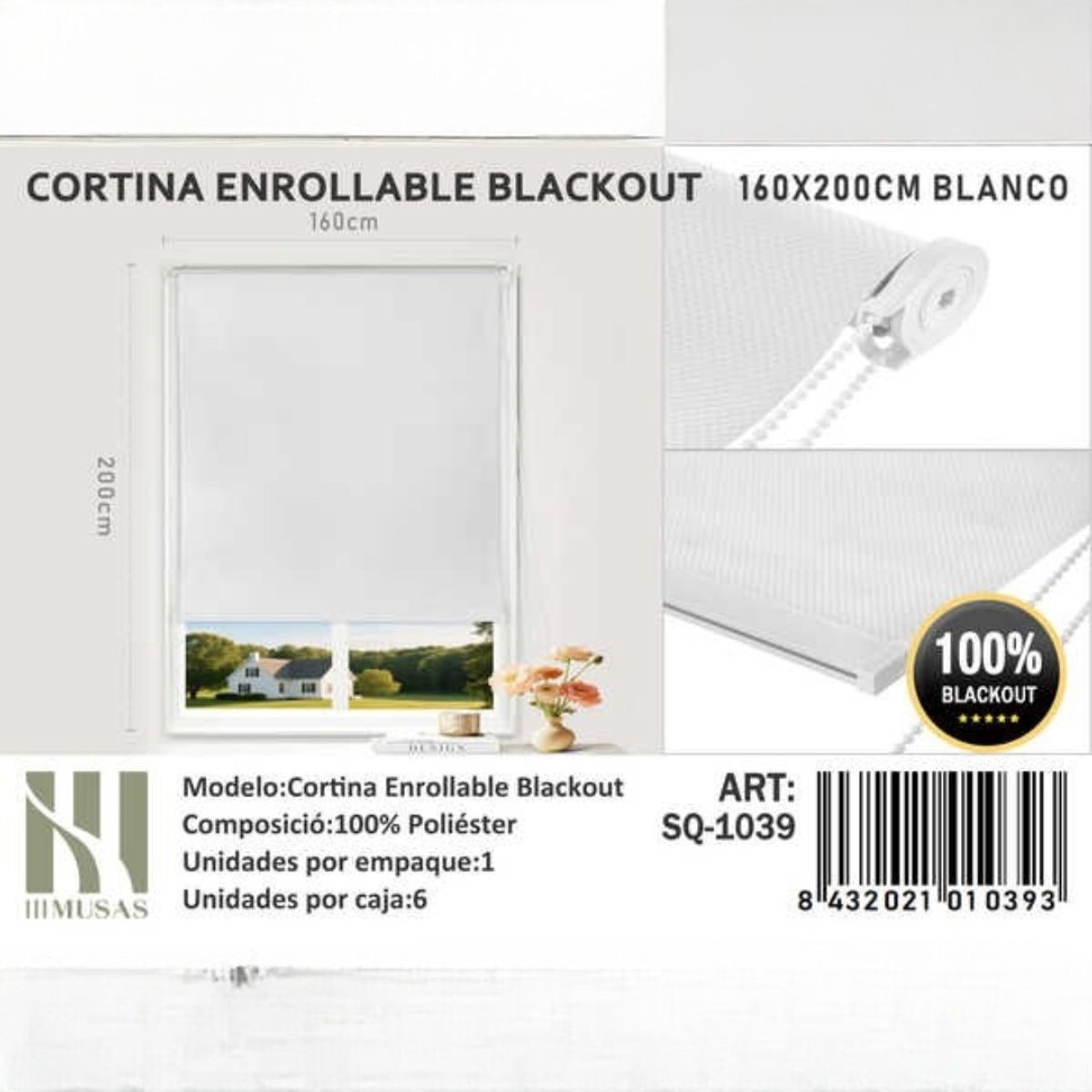 GENERICO - Cortina Roller Blackout160X200Cm