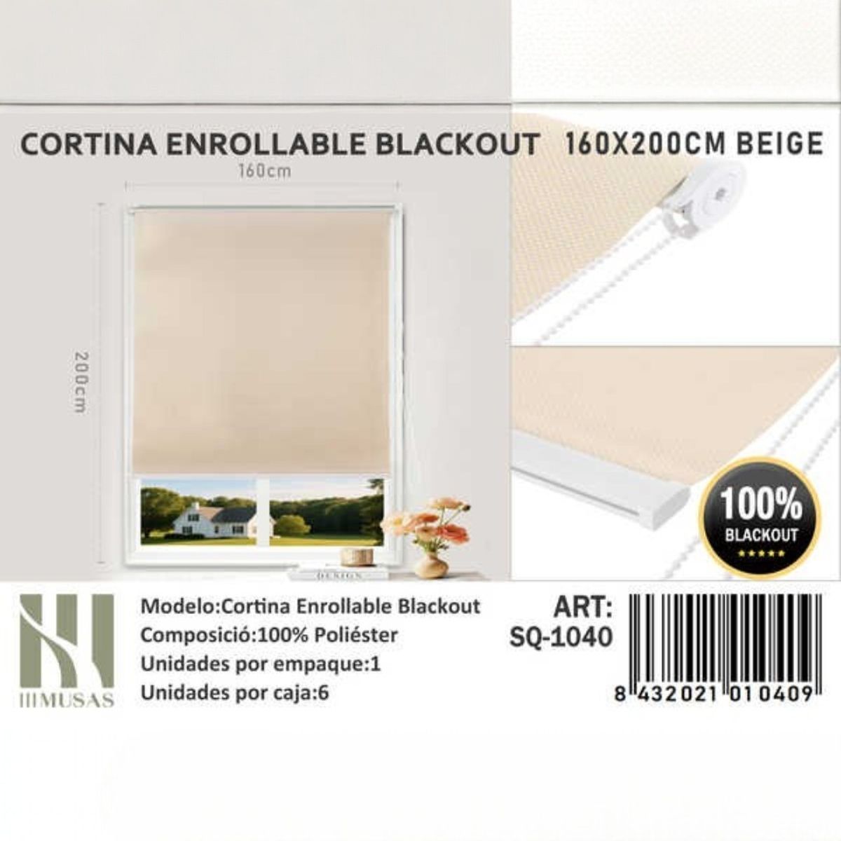 GENERICO - Cortina Roller Blackout160X200Cm