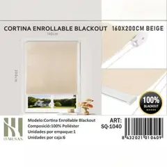 GENERICO - Cortina Roller Blackout160X200Cm
