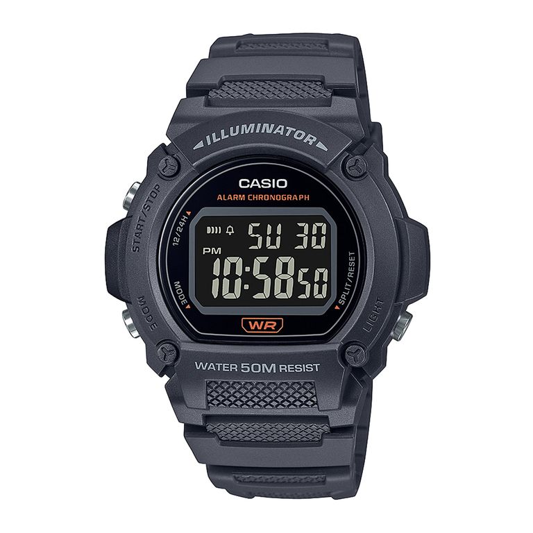 Reloj W-219H-8B W219H8B Hombre Digital Resina Deportivo Gris TALLA UNICA
