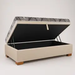 BLOCCARE - Cama Baul 1 Plaza L190 cm + Colchon Modelo Ideal / Con Patas De 6.5 cm (Beige)