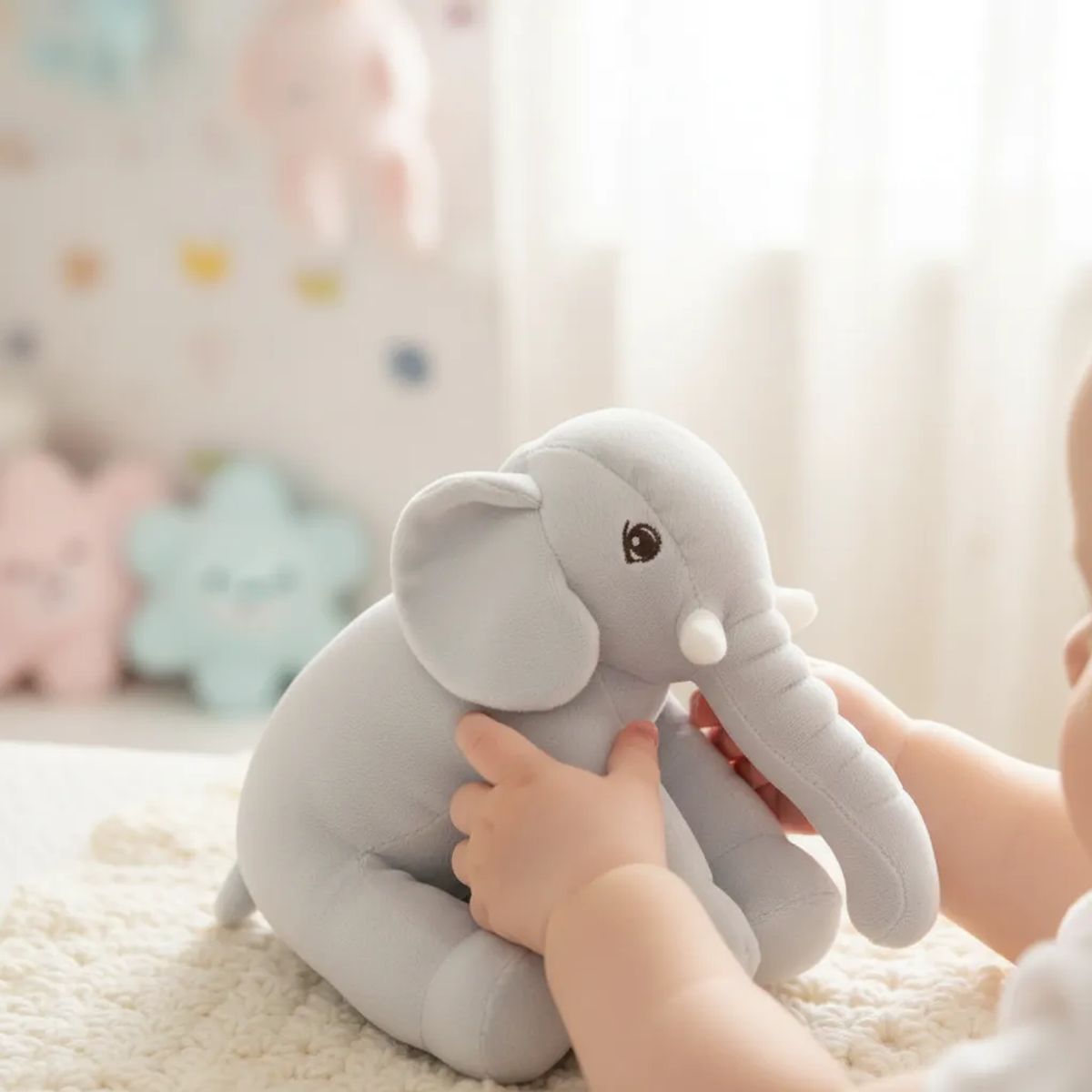 GENERICO - Peluche Elefante Kawaii Suave Para Bebe 25 Cm