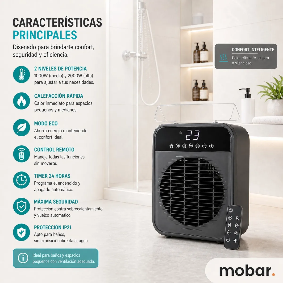 THORBEN - Termoventilador Calefactor Thorben Thor Neo Heat Pro 2000 W