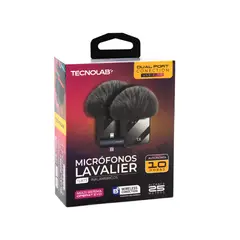 TECNOLAB - MICROFONO DE 2 LAVALIER EN 1 TECNOLAB, INALAMBRICOS