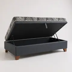 BLOCCARE - Cama Baul 1.5 Plaza L190 cm + Colchon Modelo Ideal / Con Patas De 11 cm (Gris)