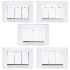 GENERICO - Pack x10 Interruptor Triple Onoff 10a Blanco Para El Hogar Y Oficina