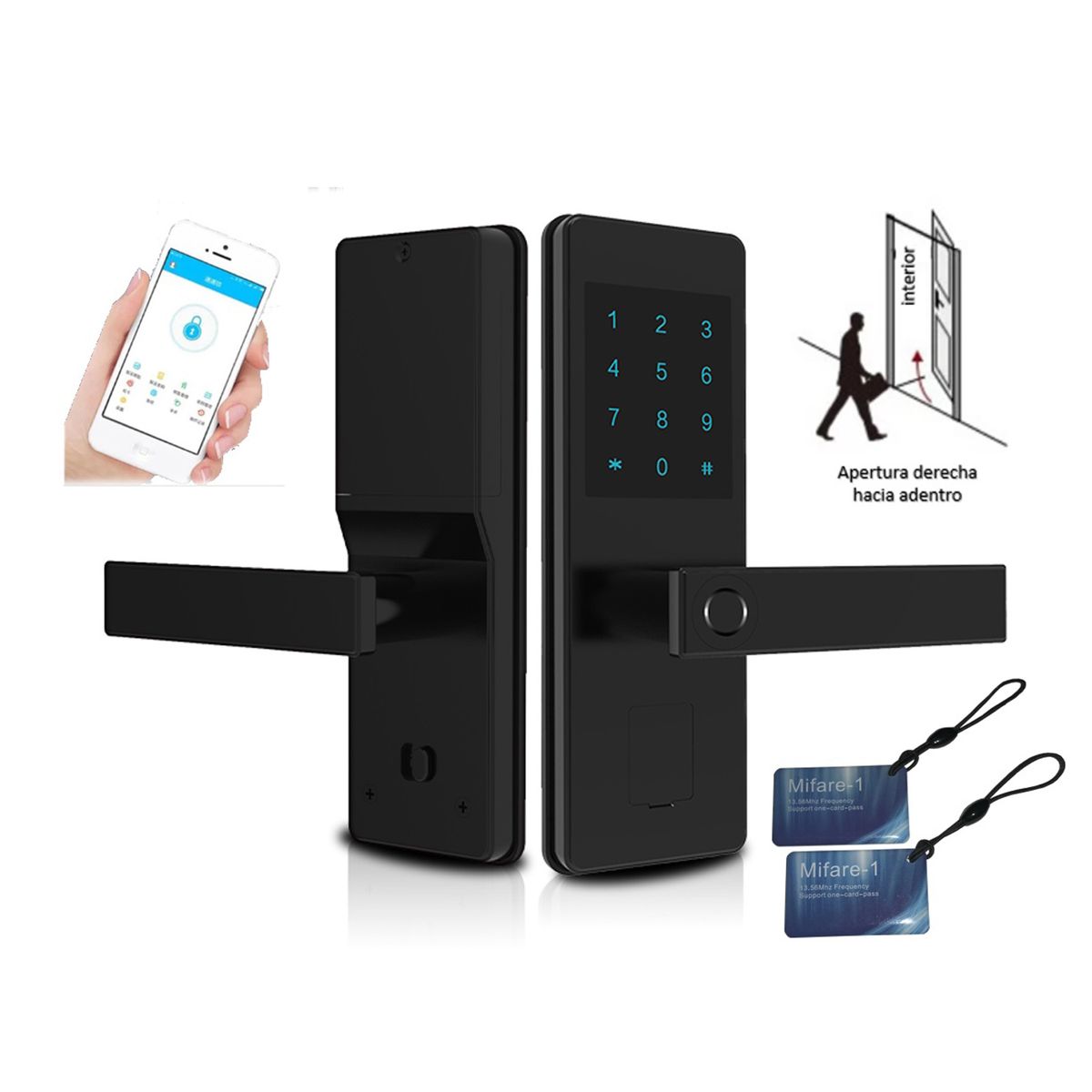 VIPA - Cerradura Digital Bluetooth D610 Cerrojo Doble - Cierre Derecha