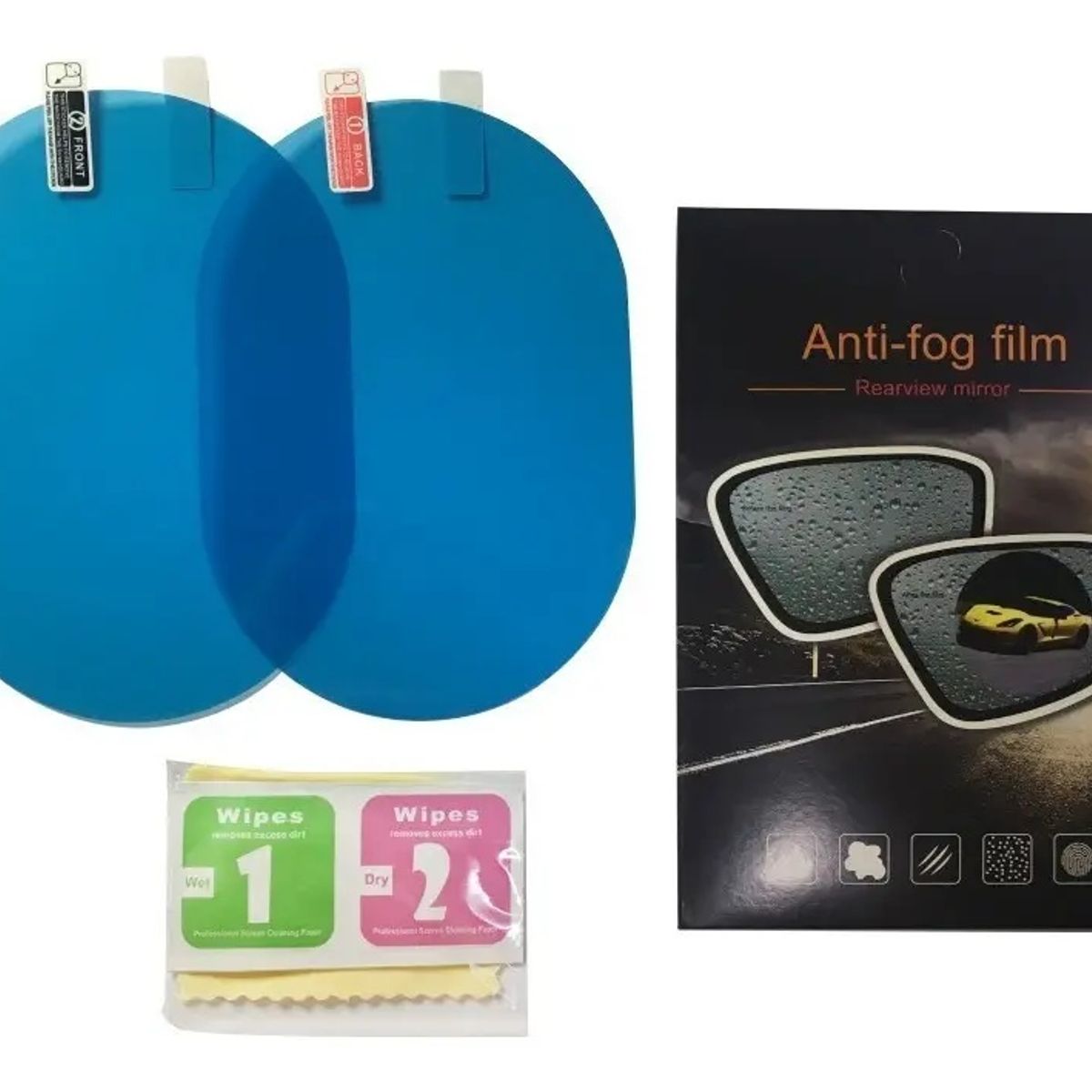 GENERICO - Kit de Películas Protectoras Antiniebla Antilluvia para Espejos Retrovisores Ovalado