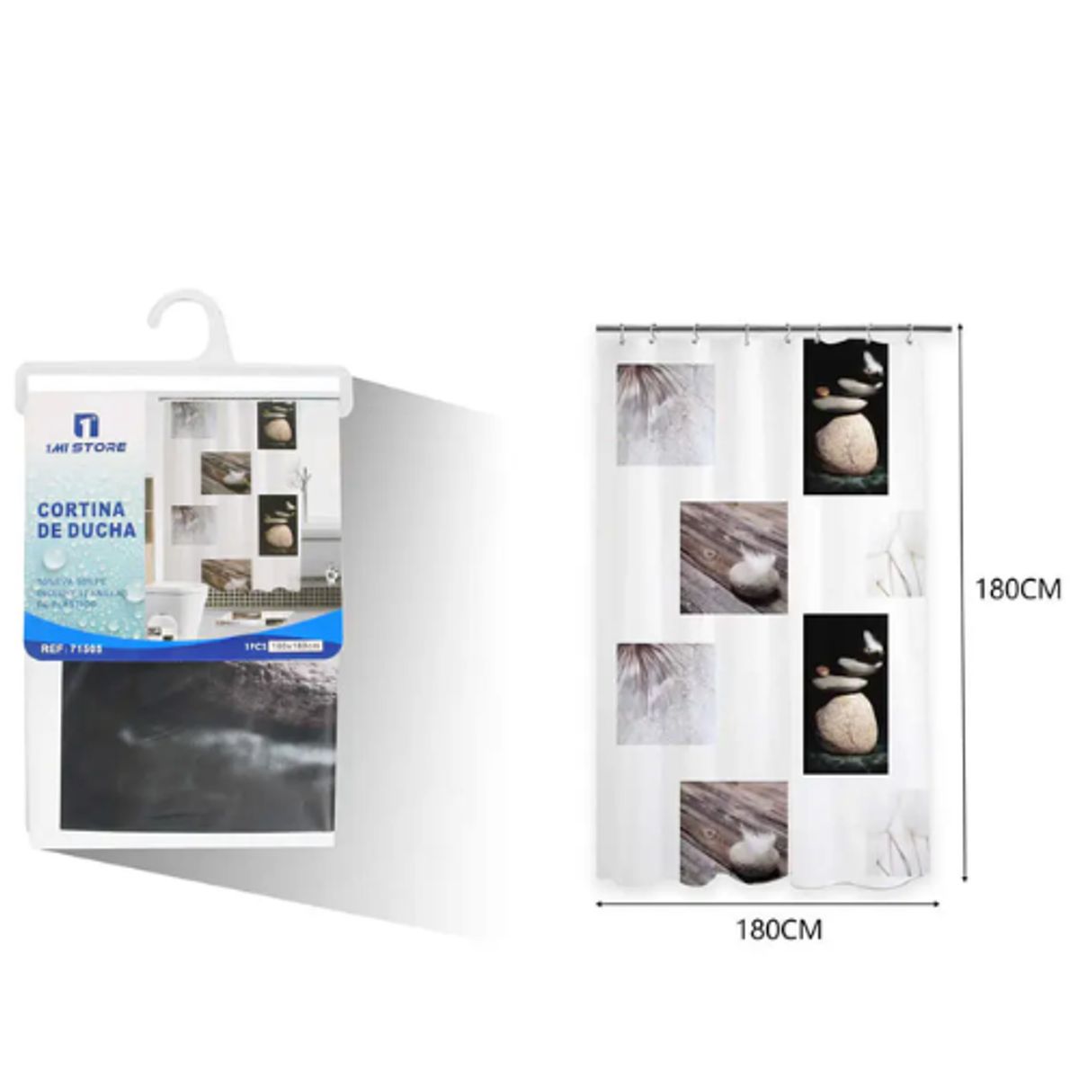 GENERICO - Cortina de Baño Anti-Hongos Impermeable - Diseño Elegante y Duradero