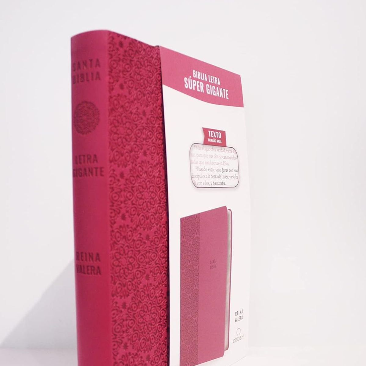ORIGEN - Biblia Reina Valera letra súper gigante, símil piel fucsia