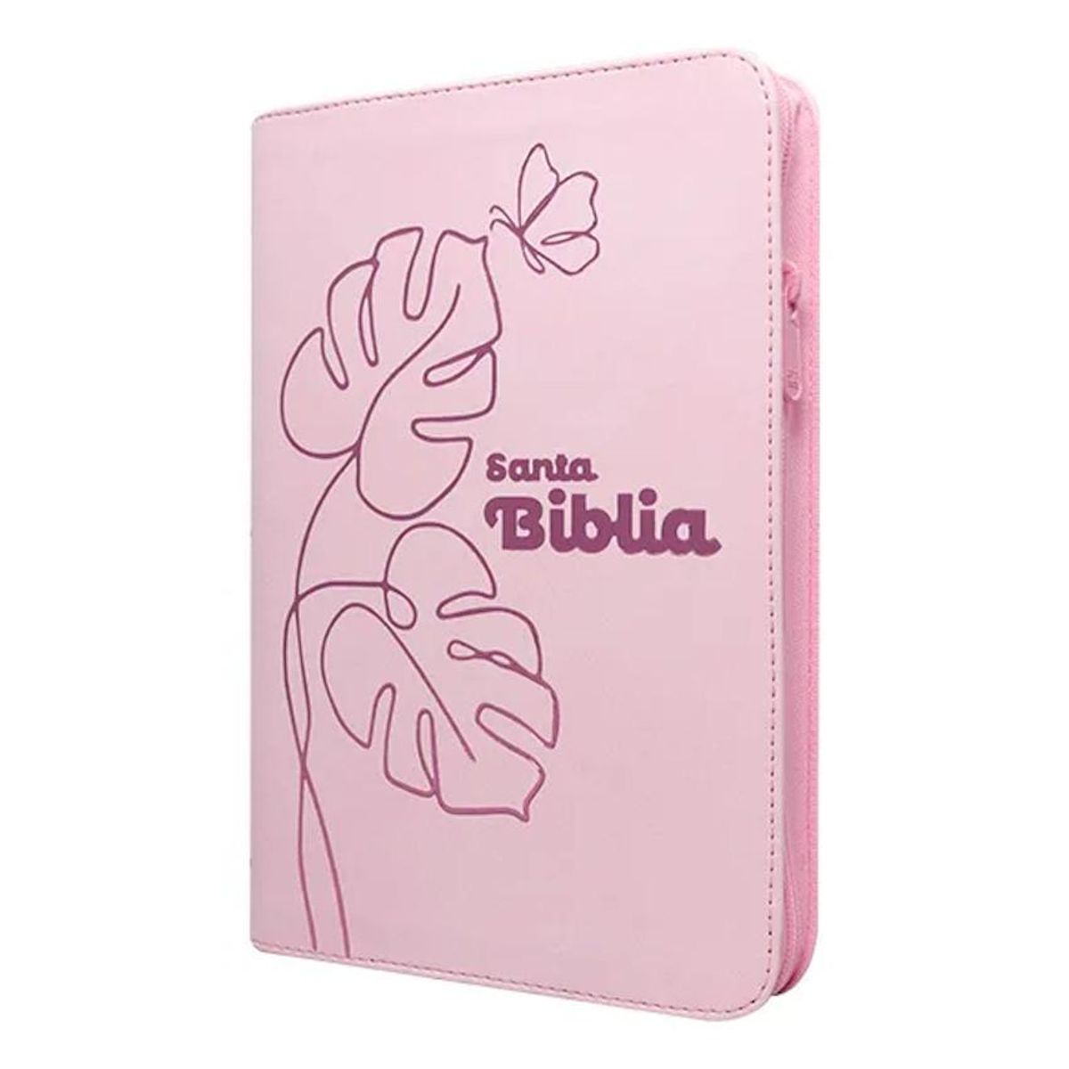 SOCIEDAD BIBLICA CHILENA - Biblia Letra Grande Con Cierre Rosa Pastel Reina Valera 1960