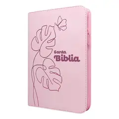SOCIEDAD BIBLICA CHILENA - Biblia Letra Grande Con Cierre Rosa Pastel Reina Valera 1960