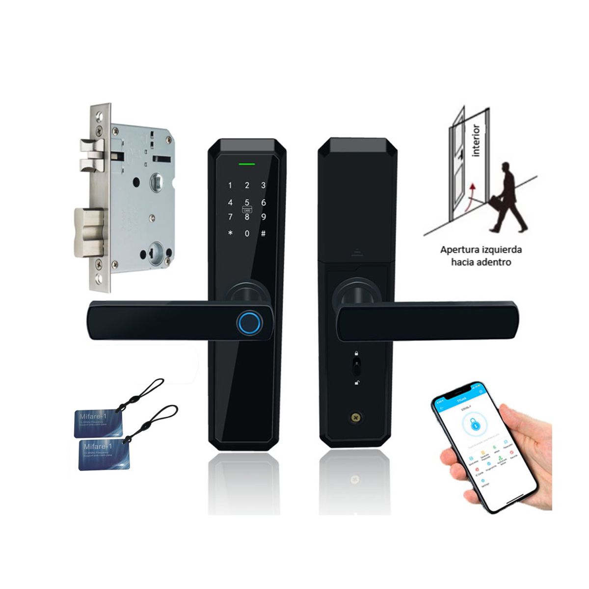 VIPA - Cerradura Digital Bluetooth D310 Cerrojo Doble - Cierre Izquierda