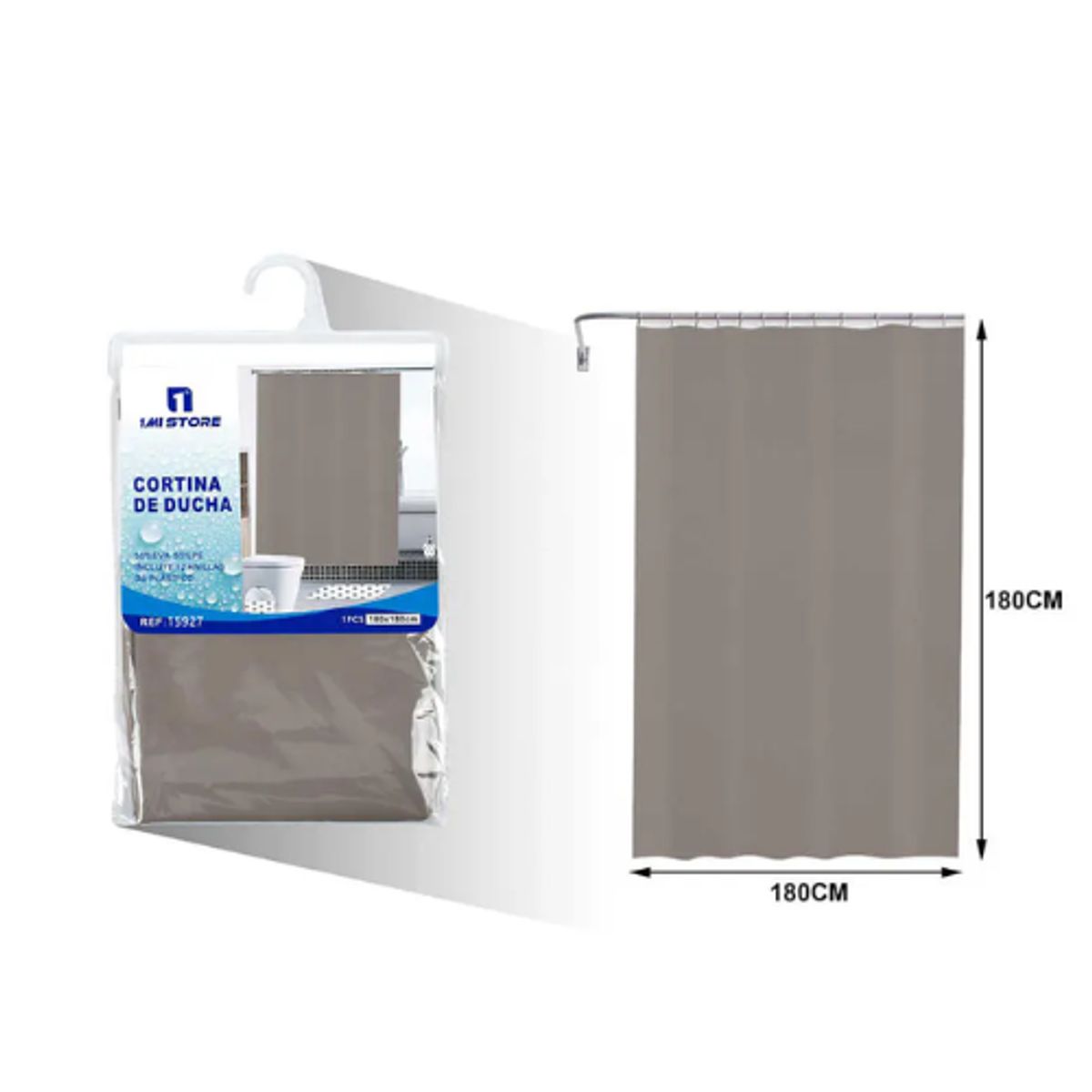 GENERICO - Cortina de Baño Anti-Hongos Impermeable - Diseño Elegante y Duradero