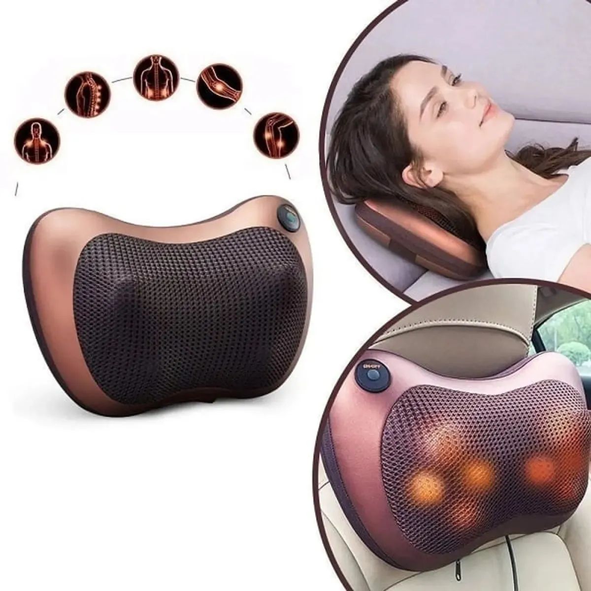 MOVI - Cojín Masajeador con Calor Infrarrojo Alivia la tensión muscular y mejora la sensación de bienestar