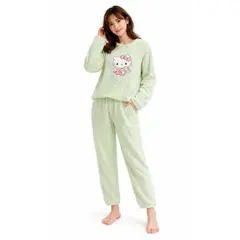 MAYORAL - Pijama Mujer Plush Trenzado Invierno Set Calido Pochacco - Gatito
