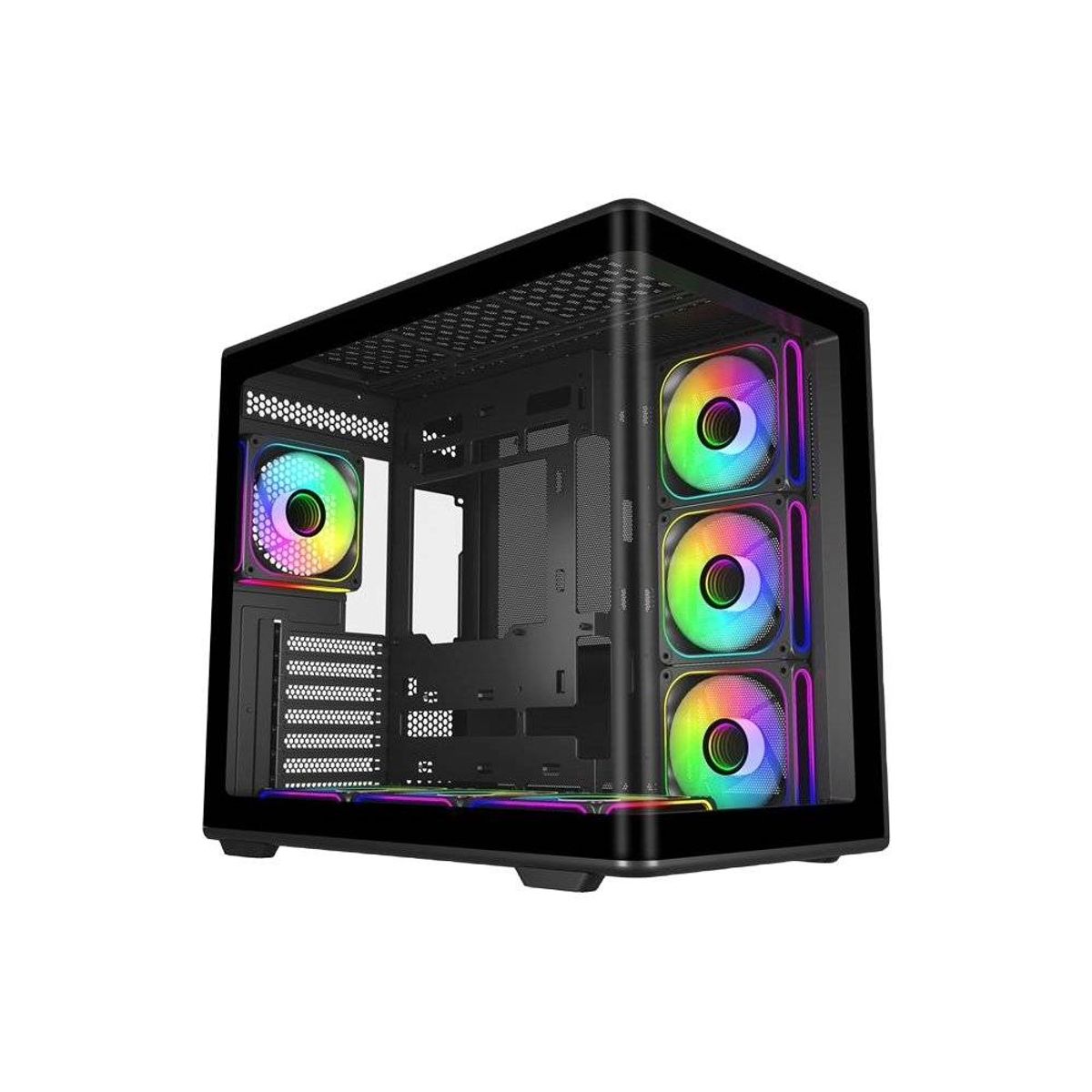 COOLER MASTER - Gabinete Gamer Cooler Master Elite 600, Mid Tower, 7 Ventiladores ARGB, Negro